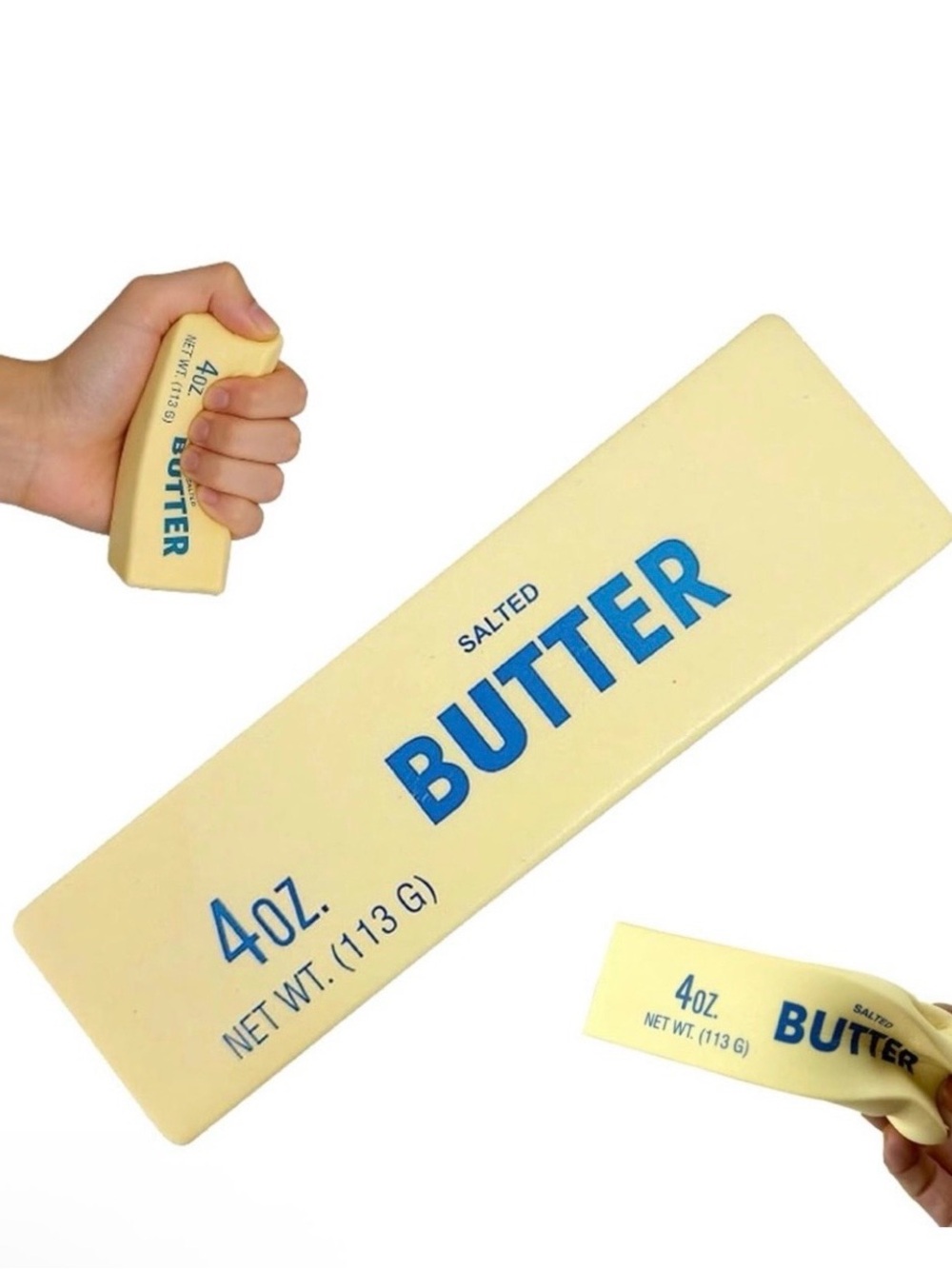 Salted Butter Squishy Toy - Yellow Novelty Stress Relief Squeeze